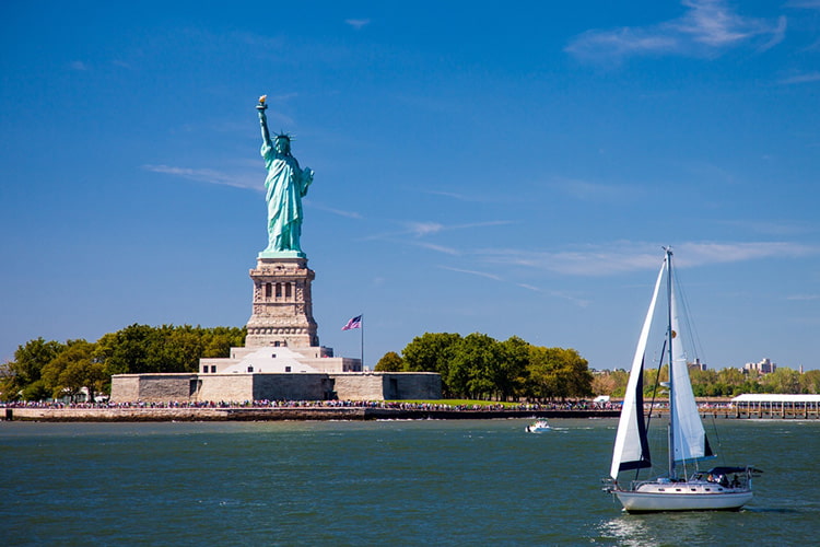 The Statue of Liberty and New York Harbor
